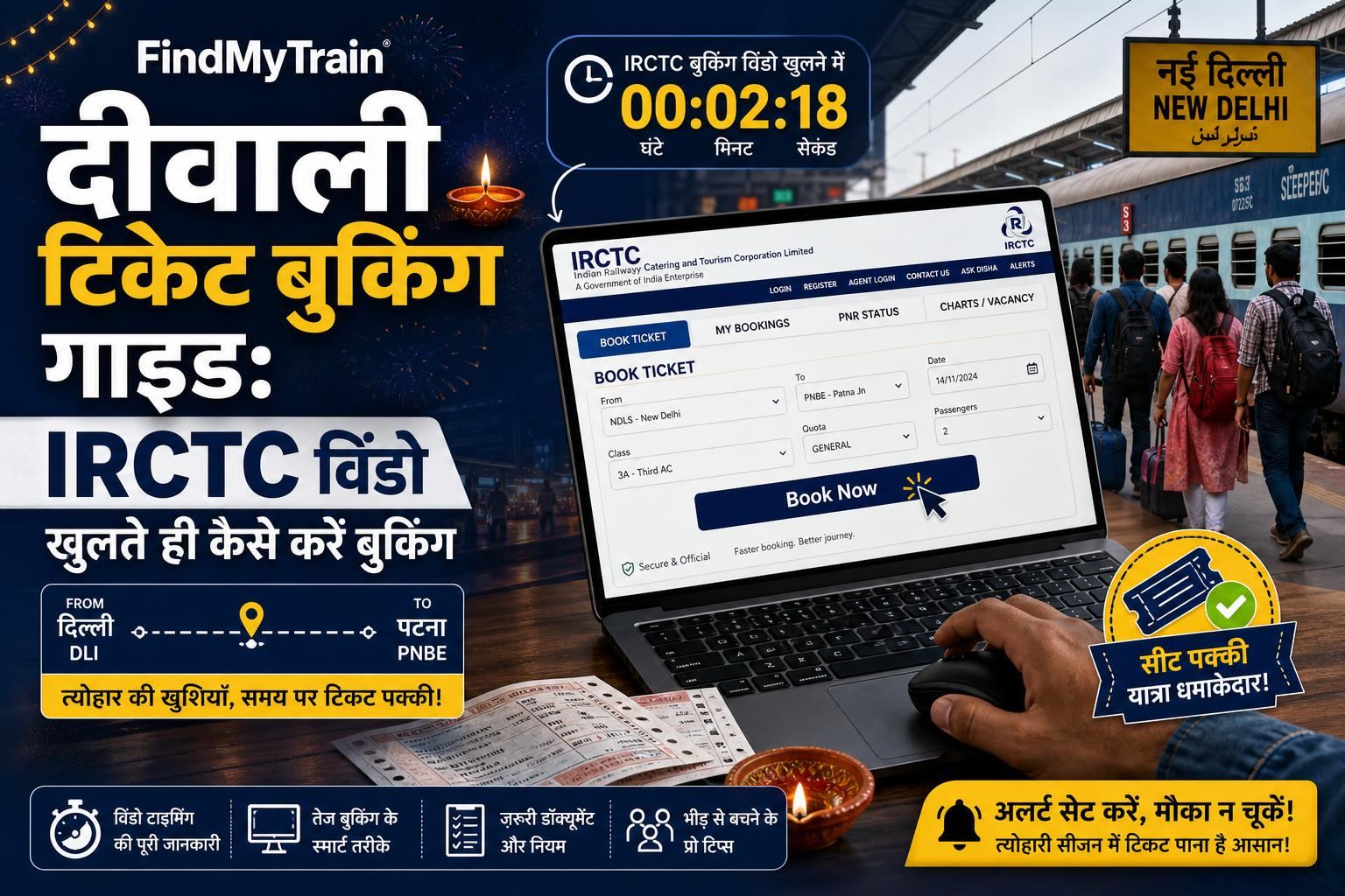 दीवाली टिकेट बुकिंग गाइड: IRCTC विंडो खुलते ही कैसे करें बुकिंग