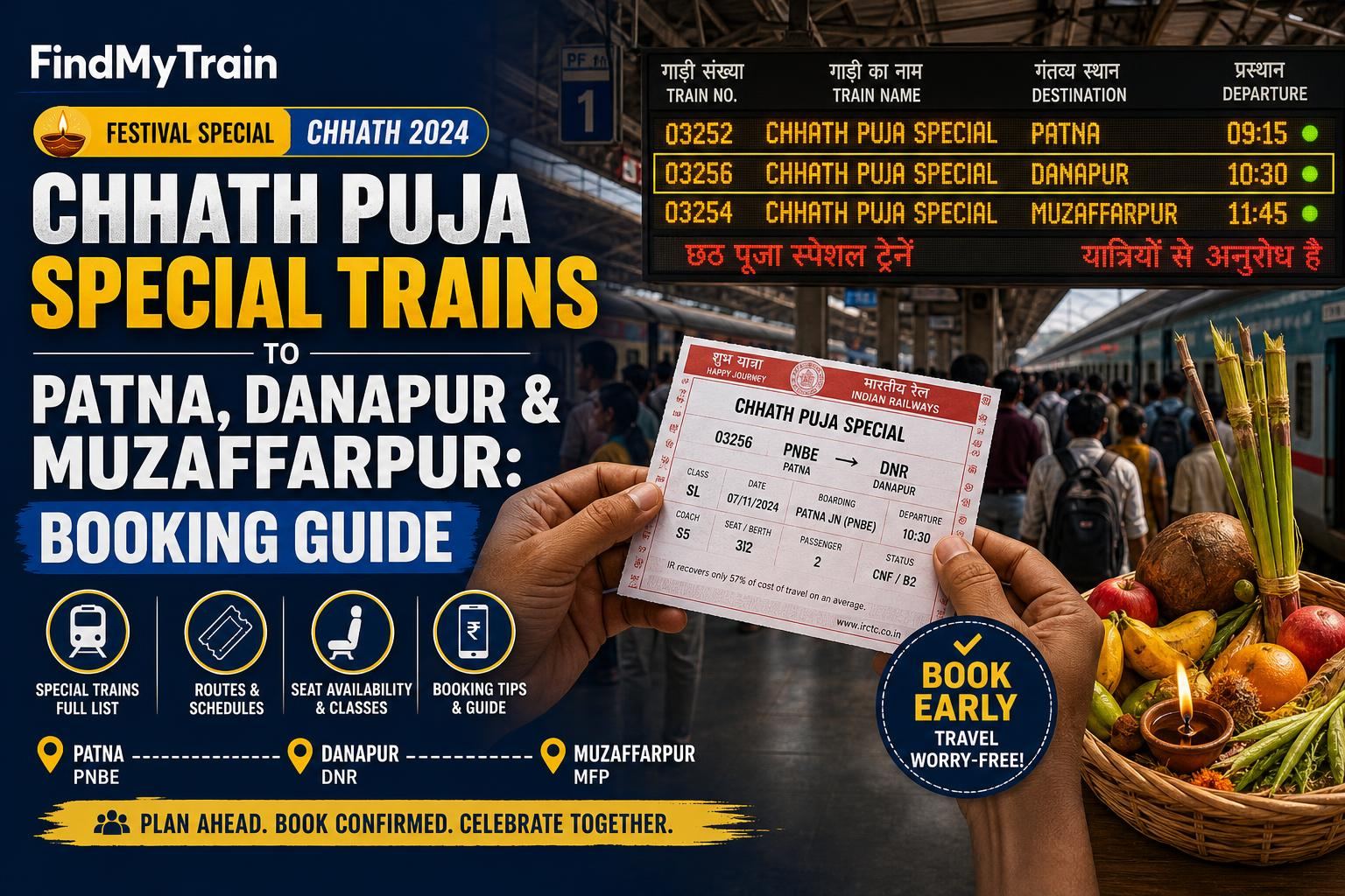 Chhath Puja Special Trains to Patna, Danapur & Muzaffarpur: Booking Guide