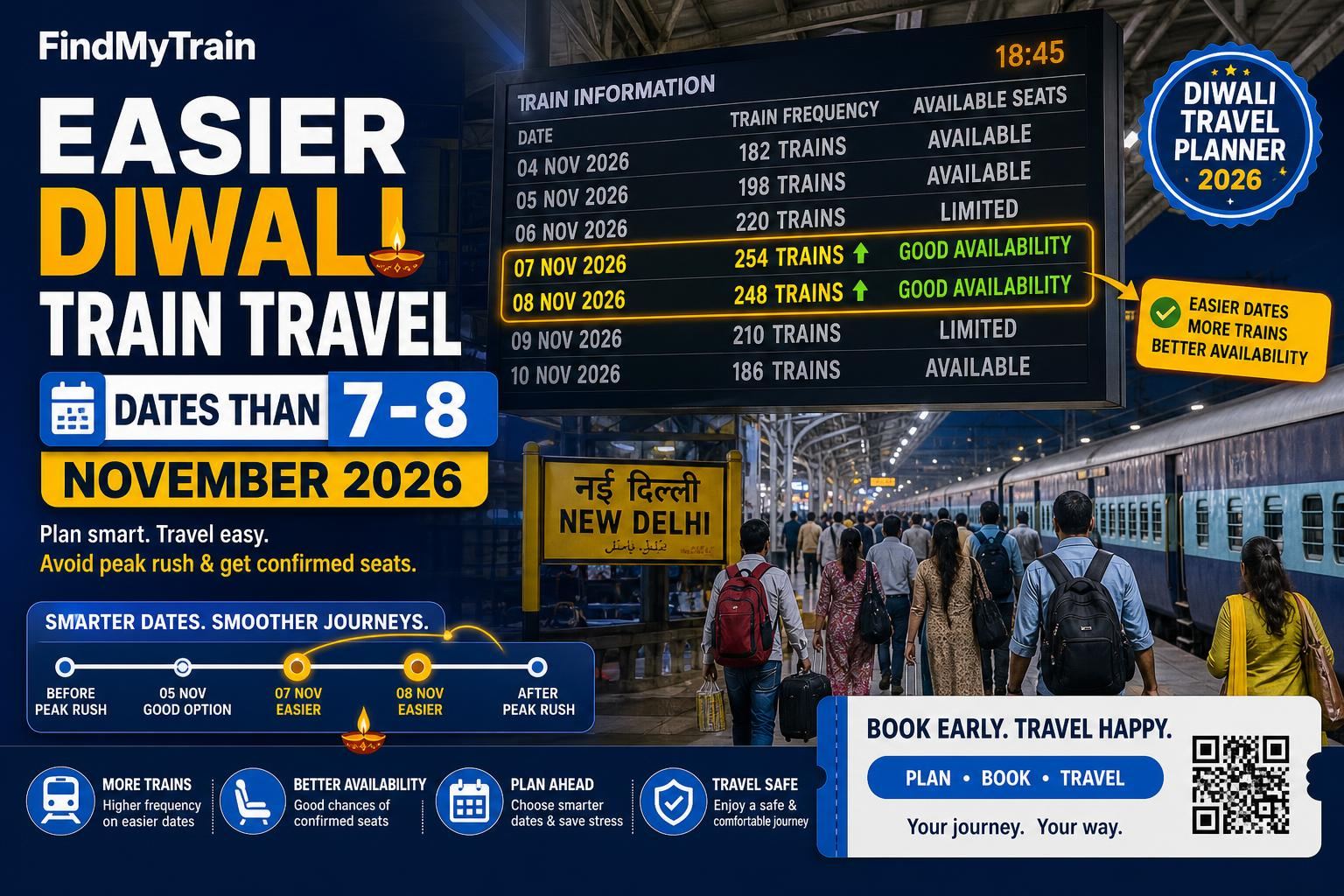 Easier Diwali Train Travel Dates than 7-8 November 2026