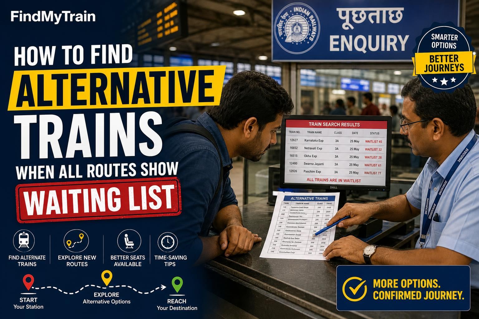 How to Find Alternative Trains When All Routes Show Waiting List