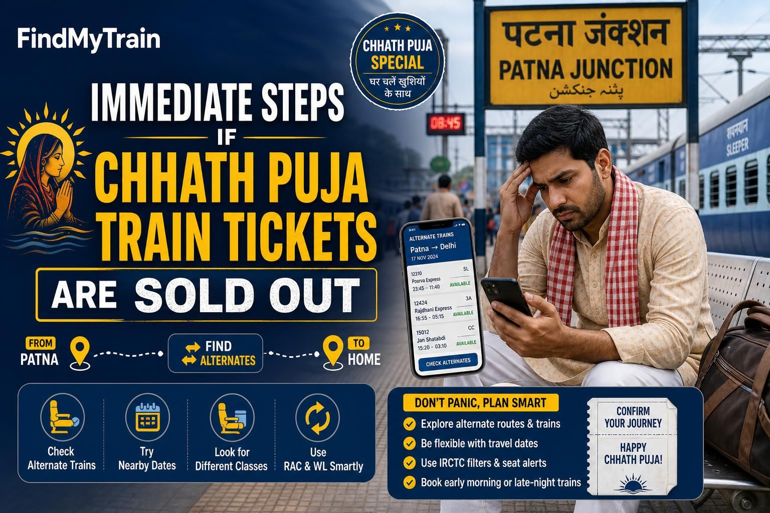 Immediate Steps if Chhath Puja Train Tickets Are Sold Out