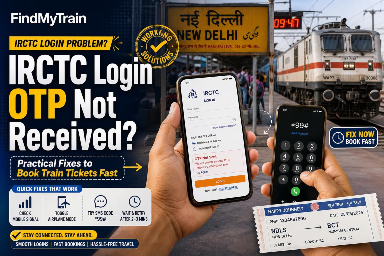 IRCTC Login OTP Not Received? Practical Fixes to Book Train Tickets Fast