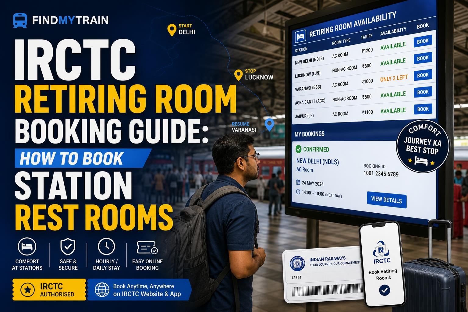 IRCTC Retiring Room Booking Guide: How to Book Station Rest Rooms