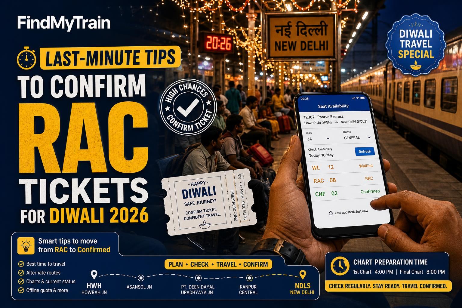 Last-Minute Tips to Confirm RAC Tickets for Diwali 2026