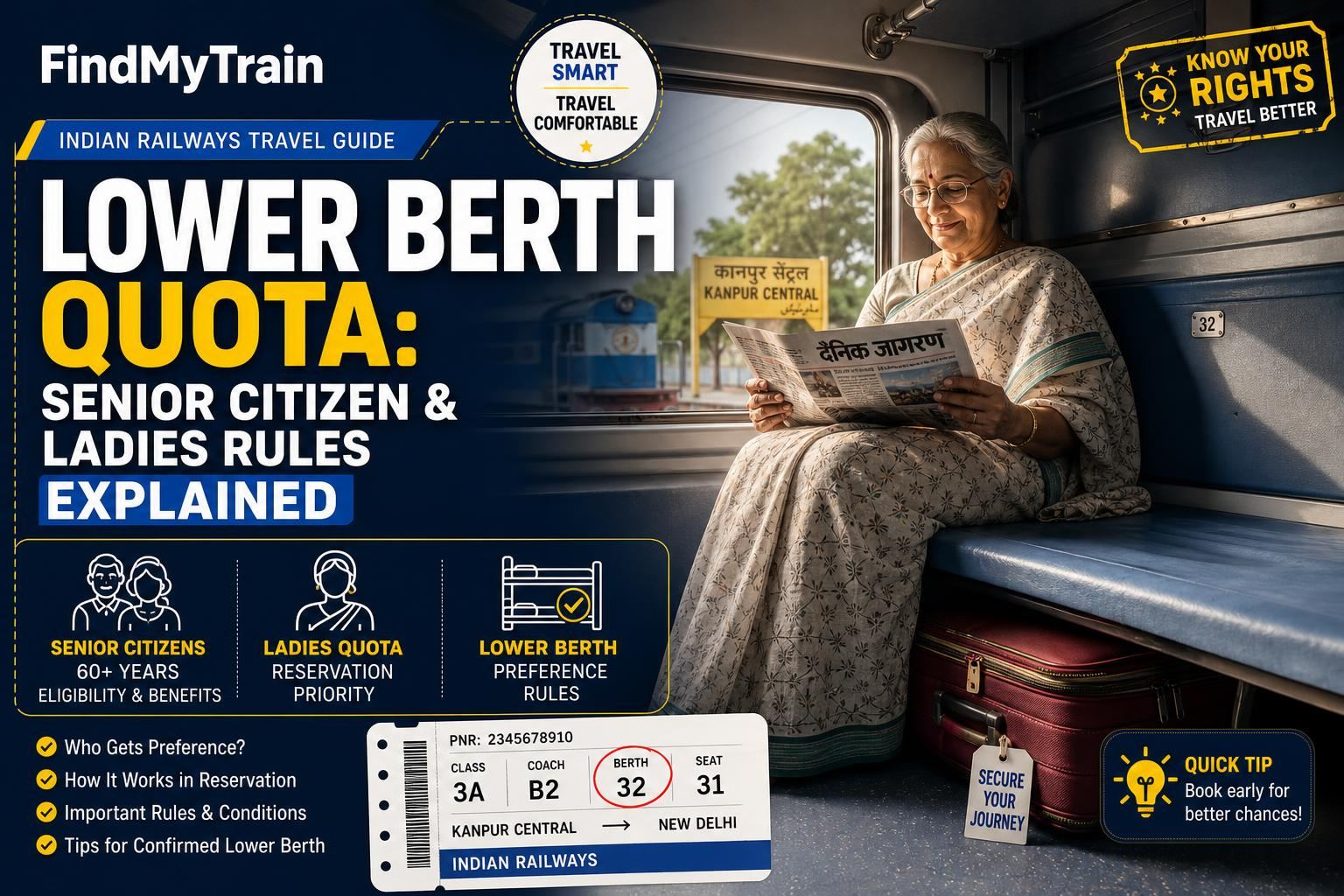 Lower Berth Quota for Senior Citizens and Ladies Explained