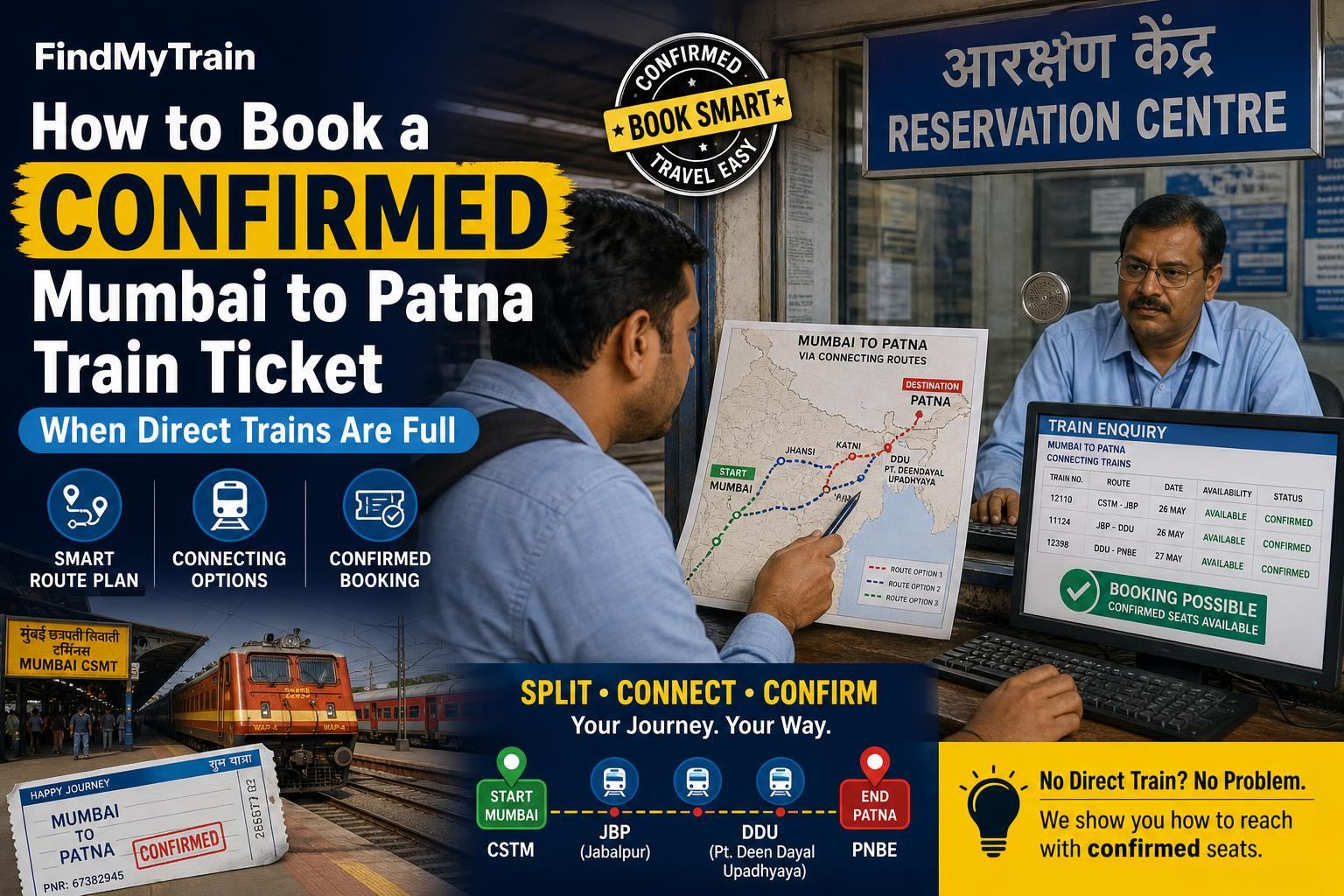 How to Book a Confirmed Mumbai to Patna Train Ticket When Direct Trains Are Full