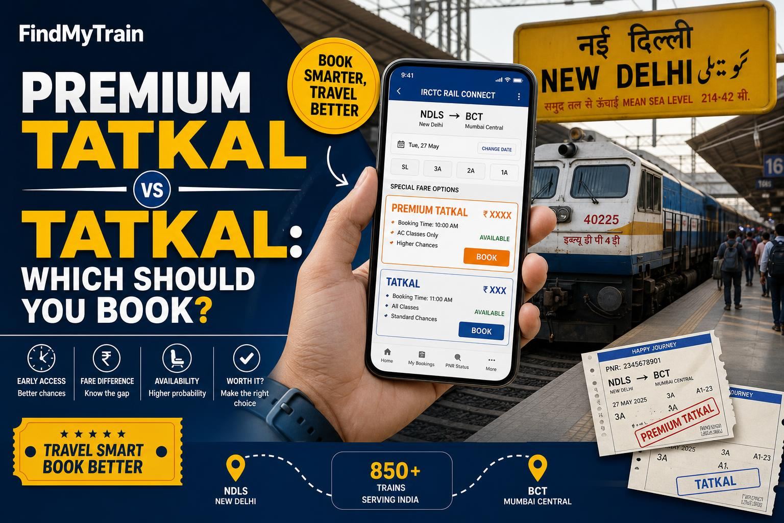 Premium Tatkal vs Tatkal: Which Should You Book?