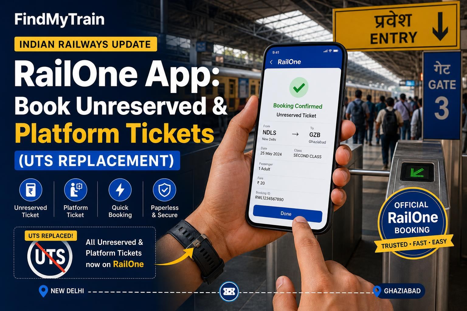 RailOne App - Unreserved and Platform Ticket Booking Guide