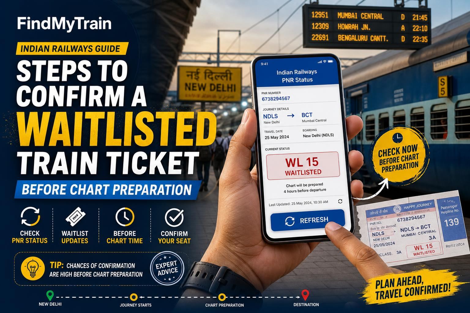 Steps to Confirm a Waitlisted Train Ticket Before Chart Preparation