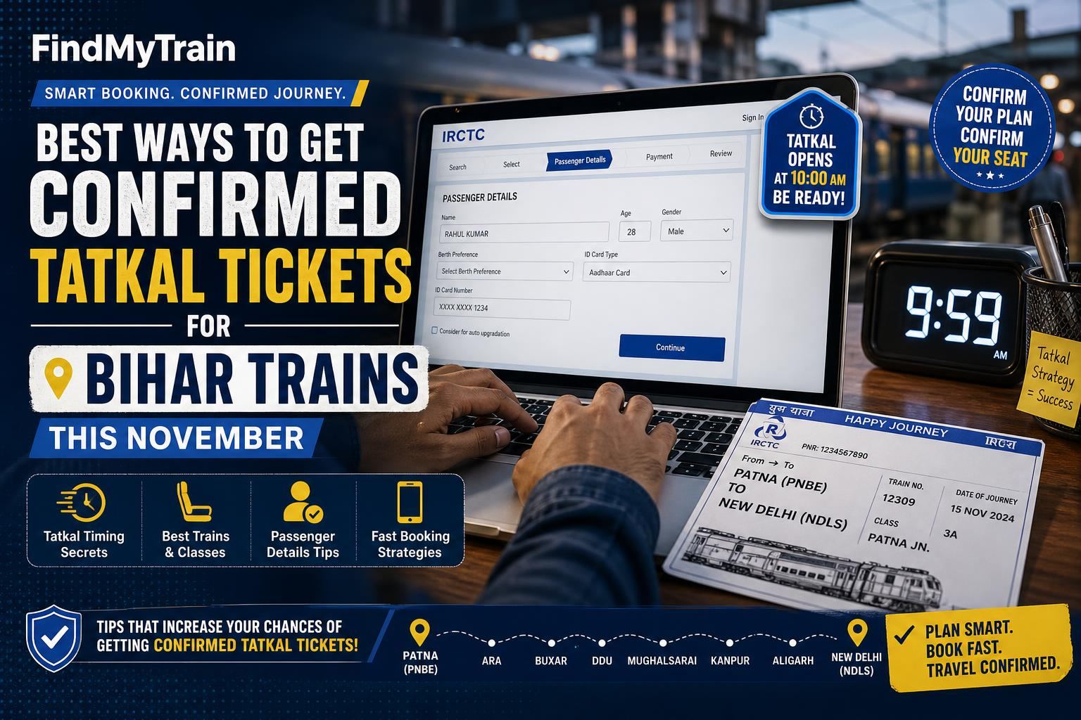 Best Ways to Get Confirmed Tatkal Tickets for Bihar Trains This November